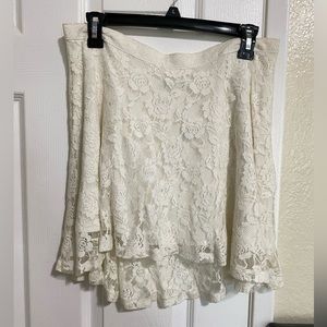Abercrombie & Fitch White Lace Skater Skirt